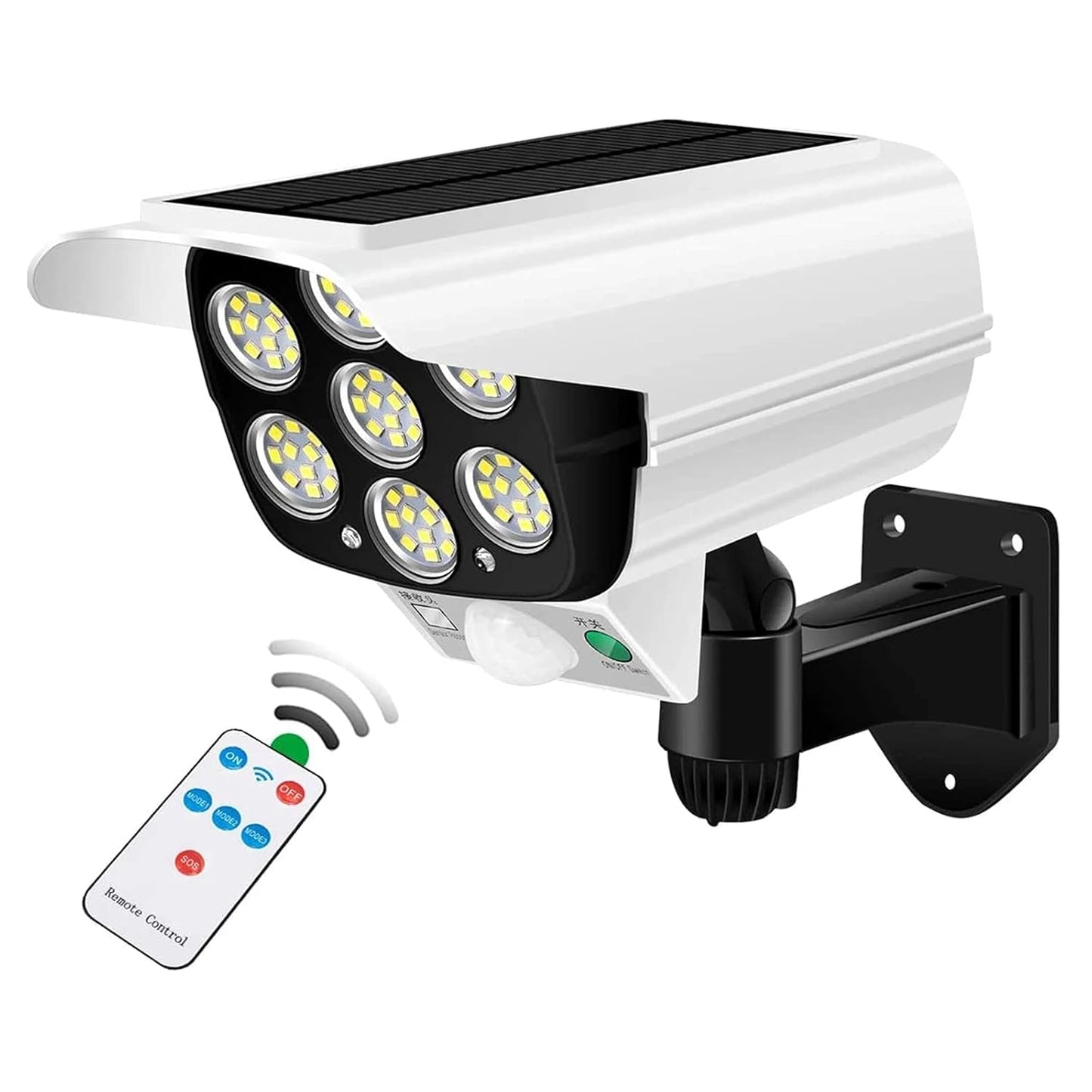 Solar 77LED Spotlight Solar Lights Outdoor IP66 Waterproof, Solar Security Lights with 1200mAh Battery (Camera Type Solar Light)