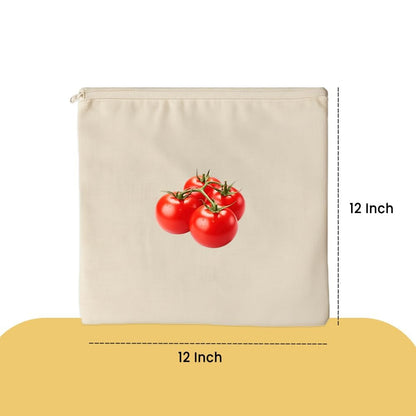 100% Cotton Reusable Vegetable Bags for Fridge | Eco-friendly Storage Bags for Kitchen Organizer | 10 Pcs | Washable Breathable Zipper Cloth Bags for Vegetables(Pack of 10)