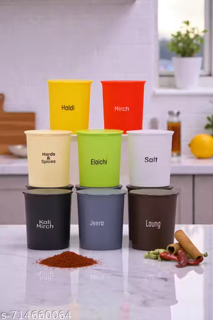 Kitchen Masala Jar Set with Airtight Lid | Spice Container for Home & Restaurant Use
