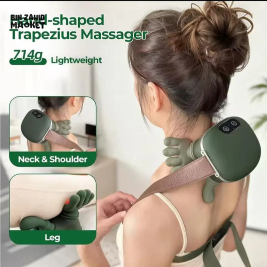 Neck Massager for Cervical Pain Neck and Shoulder Massager Machine Wireless Heated Neck Massager & Shoulder Massager Portable Electric Body Massager